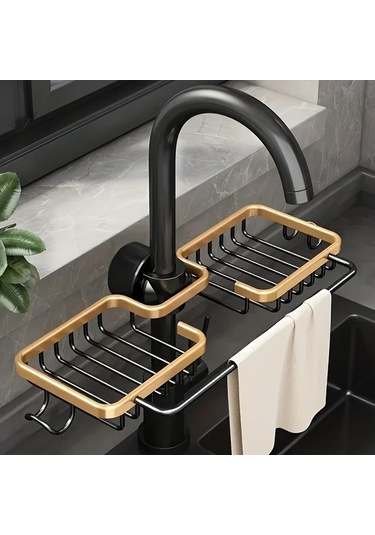 Cordial 1pc Sıngır Mutfak Organizer, Sünger Ve Sabun İçin Çok Amaçlı Sink Rack, Asma Sepet Ve Aksesuarlar İçin Kullanışlı Saklama Çözümü Siyah Siyah