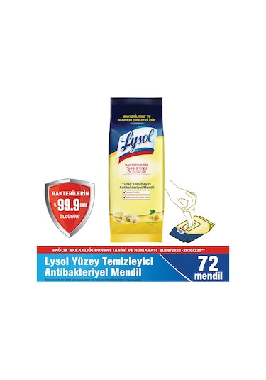 Lysol Dezenfektan Sprey Bahar Ferahlığı 400 ML + Antibakteriyel Islak Mendil 72’li