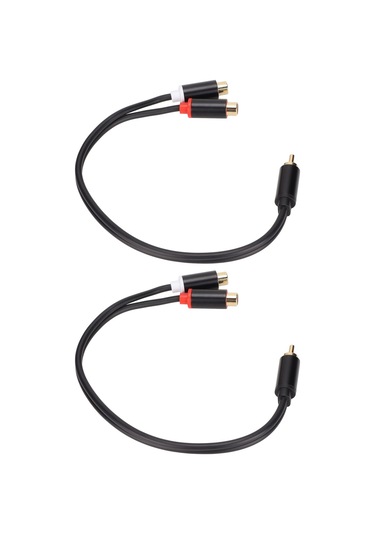 Kosona 2 Adet Rca Bölücü Kablosu - 1 Erkek 2 Dişi Y Tipi, Stereo/mono Adaptörü, Altın Kaplı, 0.3m, Hoparlörler Ve Ev Sinemaları İçin 3686mff