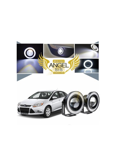 Ford Focus 3 Uyumlu, Universal Mercekli Led Angel Sis Farı, 76mm Beyaz Renk