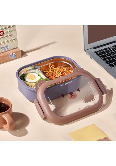 Novahub Çocuk Bento Kutusu - Yeniden Kullanılabilir, Paslanmaz Çelik, 950ml, Kahverengi Çocuk Ve Yetişkinler İçin Uygun, Sızdırmaz, Yalıtımlı Öğle Yemeği Kutusu Kahverengi