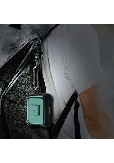 Airpods Uyumlu Pro Tpu + Pc İçin Anahtarlı Darbeye Dayanıklı Kulaklık Koruyucu Kılıf Mor