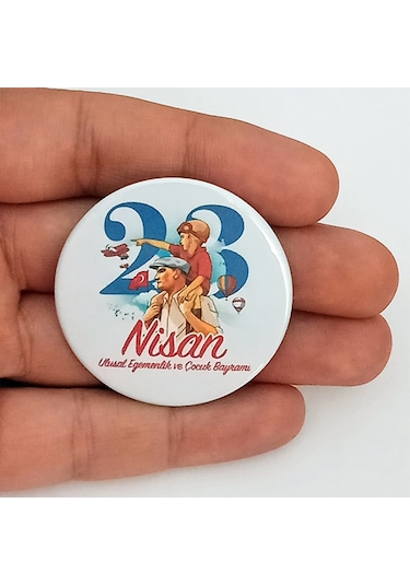 20 Adet - 23 Nisan Öğrenci Rozeti Model 3 Çok Renkli