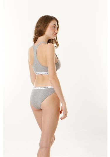 Sporcu Büstiyer Takım Gri