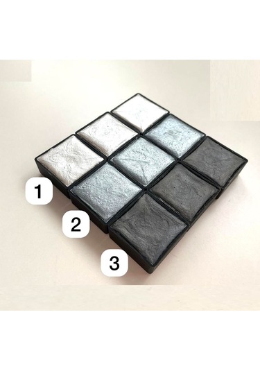 Metalik Yaldız Sulu Boya Seti, Mega Boy, El Yapımı, Profesyonel Sanatçı Boyası, 6 Renk-set:02 Çok Renkli