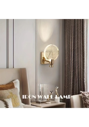 Challenger Gümüş Kristal Duvara Monte Lamba Yatak Odası Oturma Odası Aydınlatma Aparatı Gümüş