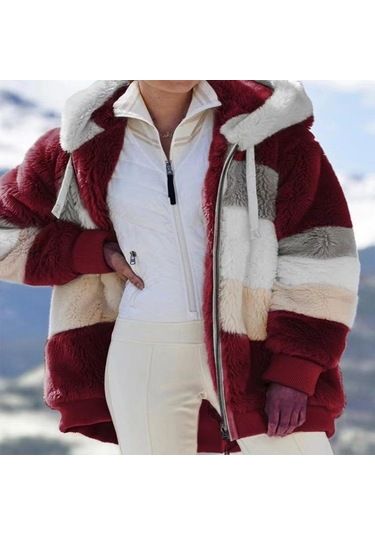 Sonbahar Kış Sıcak Peluş Cep Kapşonlu Sokak Giyim Gevşek Kadın Fermuarlı Kaşmir Dış Giyim Palto Kadın Büyük Boy Ceket Palto Kırmızı Sonbahar Kış Sıcak Peluş Cep Kapşonlu Sokak Giyim Gevşek Kadın Fermuarlı Kaşmir Dış Giyim Palto Kadın Büyük Boy Ceket Palto Kırmızı