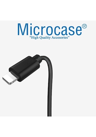 Microcase Apple Uyumlu iPhone iPad Lightning Usb Şarj Ve Data Kablosu 3 Metre Siyah