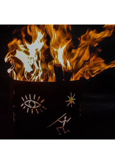 Exp-outdoor Orman Şöminesi Bahçe Teras Kamp Ateş Kutusu Cave Serisi Çok Renkli