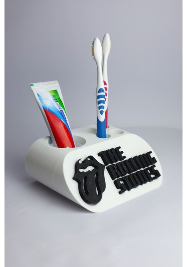 The Rolling Stones - Dekoratif Diş Fırçalık Beyaz