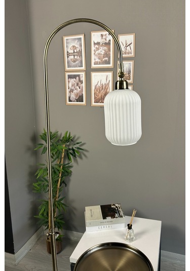 Wingmn Eskitme Gövde Beyaz Cam Hareketli Başlık Lambader Metal Oturma Odası Çalışma Odası Zemin Beyaz