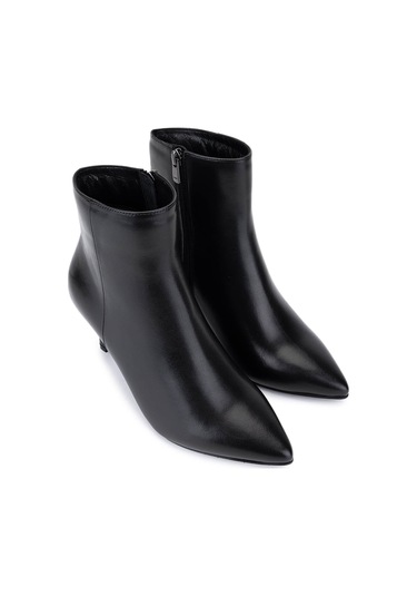 Tamer Tanca Kadın Hakiki Deri Siyah Deri Topuklu Bot 1081 5411 Bn Bot Sk25-26 Sıyah Dr Siyah