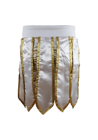 Dragondo Mt3031 Muay Thai Kick Boks Şortu Taytlı Püsküllü Şort Beyaz