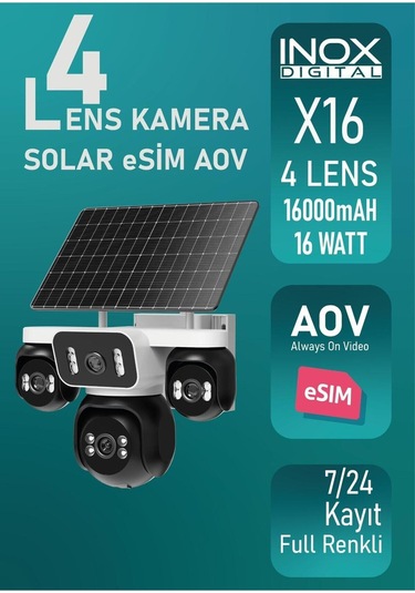 İnox-x16 4 Lens Solar Esim Aov 7/24 Kayıt Full Renkli-118838