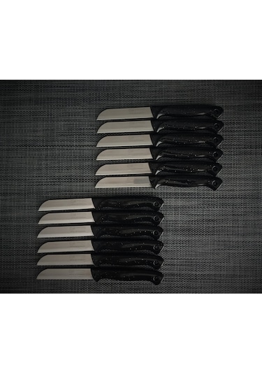 Solingen Meyve Bıçağı 12'li Simli Siyah