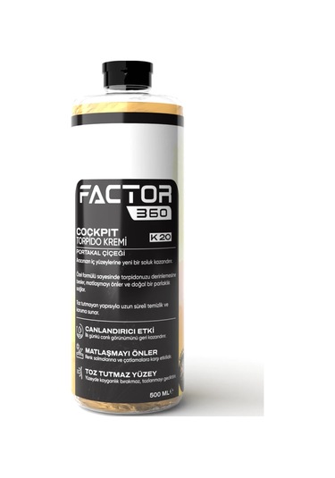 Factor 360 Cockpit Torpido Kremi Portakal Çiçeği Kokulu 500 Ml