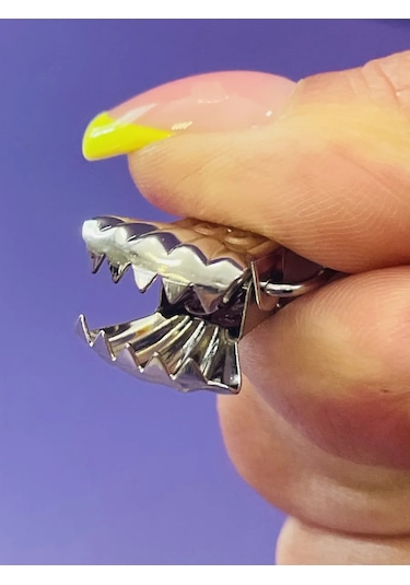 Lundo Stor Mandalı Klipsler - Krokodil Desenli Deniz Kabuğu 438303554 Gümüş