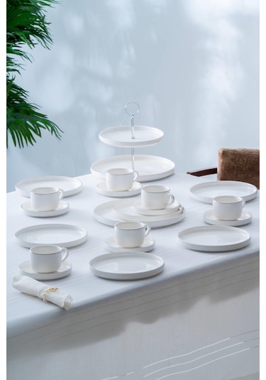 Acar Sierra 6 Kişilik 20 Parça Brunch Seti - Silver