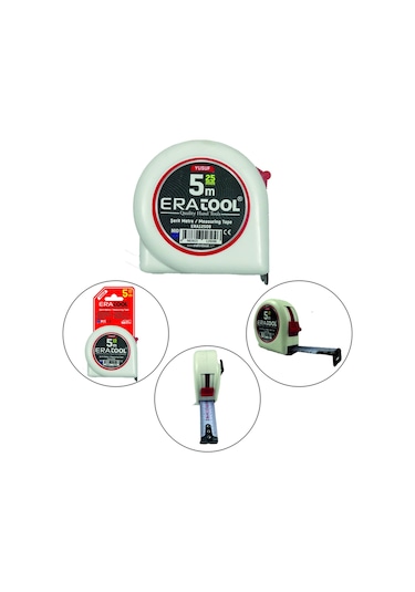 Şerit Metre 5 25mm - Beyaz Era12509 Yusuf Eratool