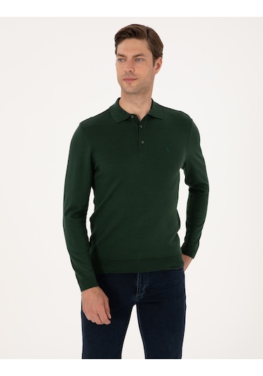 Pierre Cardin Erkek Koyu Yeşil Kazak /triko 50314189-vr079 Koyu Yeşil