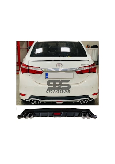 Toyota Corolla 2013-2018 Difüzör Arka Tampon Eki 4 Egzoz Çıkışlı Siyah Tip
