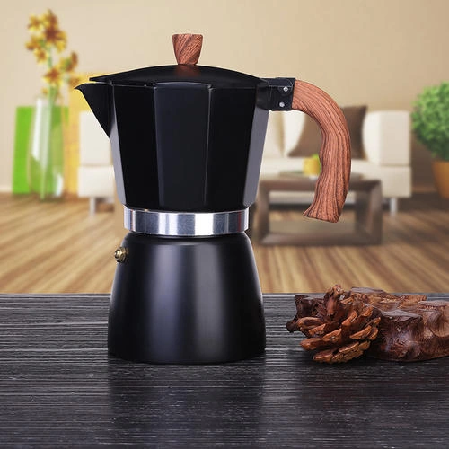 300 Ml Cezve İtalyan Espresso Soba Üst Kahve Makinesi Percolator Pot Moka Cezve Siyah Kahve Kapları
