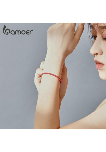 Siyah Bamoer Kadın Ayarlanabilir 16-21 Cm 925 Ayar Gümüş Charm Bilezik Kız