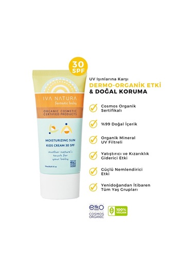 Iva Natura Koruyucu Bebek Ve Çocuk 30 Spf Güneş Kremi Mineral Filtreli 75 Ml