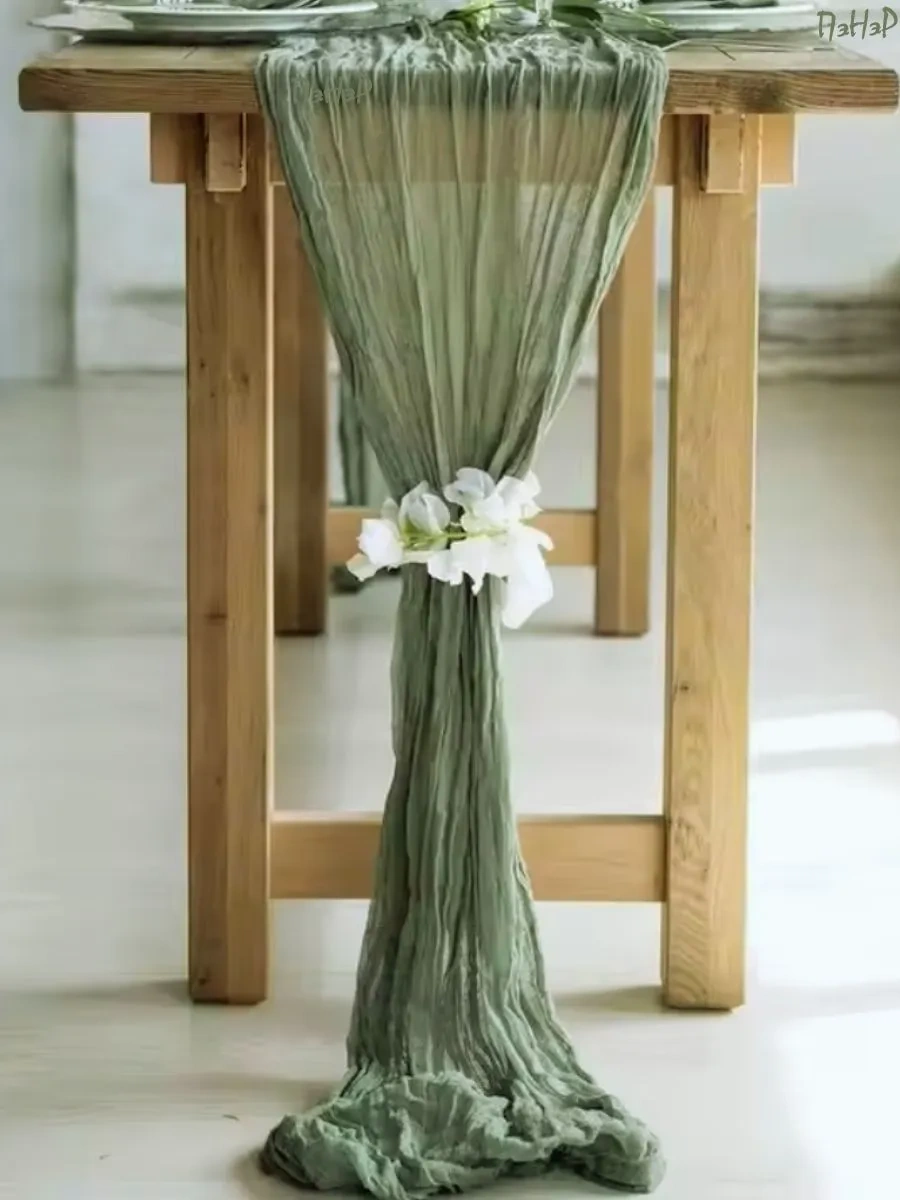 Pener 4 M Kumaş Masa Örtüsü, Masa İçin Paspas, Düğün Dekorasyonu 182497371 Yeşil Duman