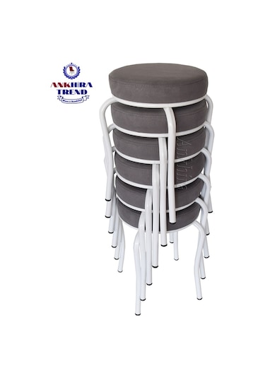 Tabure (Beyaz Ayaklı) ((6 Adet)-Mutfak Balkon Tabur...