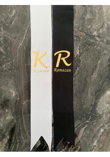 Gelin Damat Isimli Tören Takı Kurdelesi 2 Adet B-50