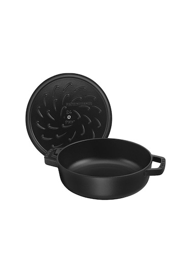 Staub Chistera Yağmur Efektli Döküm Tencere Siyah 28 Cm