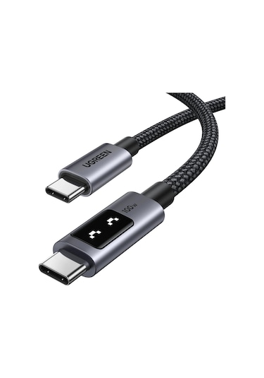 Ugreen Uno Usb-c 100w 5a Qc Pd Örgülü Hızlı Şarj Kablosu, 1 Metre, Siyah, 35501
