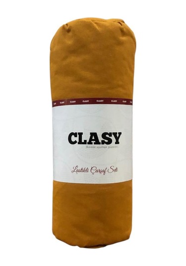 Clasy Tek Kişilik %100 Pamuklu Lastikli Çarşaf + 1 Adet Yastık Kılıfı 100 X 200 Zencefil