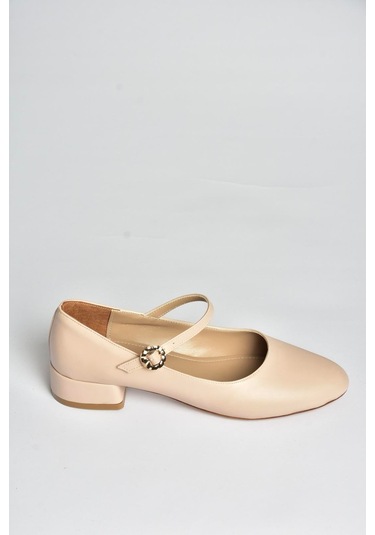 Fox Shoes V250660809 Bej Kalın Alçak Topuklu Kadın Ayakkabı Bej