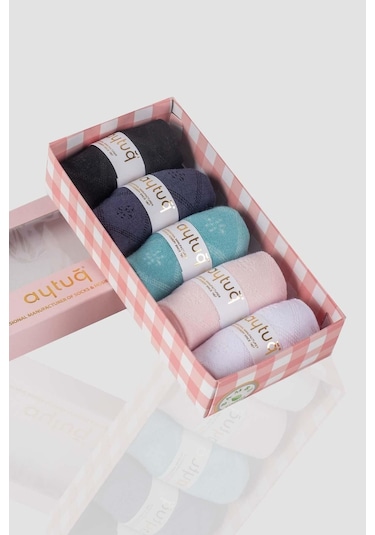 Aytuğ Kadın Bambu Patik Çorap 5 Çift Özel Kutulu, 5 Renk 34256 Renkli