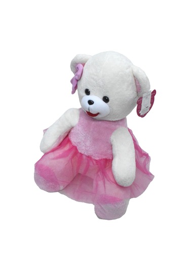 Balerin Peluş Ayı Pembe 60 Cm Beyaz - Pembe