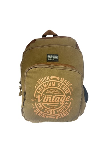 Kaliteli Siyah Vintage Salaş Baskılı Disayn Günlük Gezi Okul Sırt Çantası Revilla Bag 28x38cm Hardal Sarı