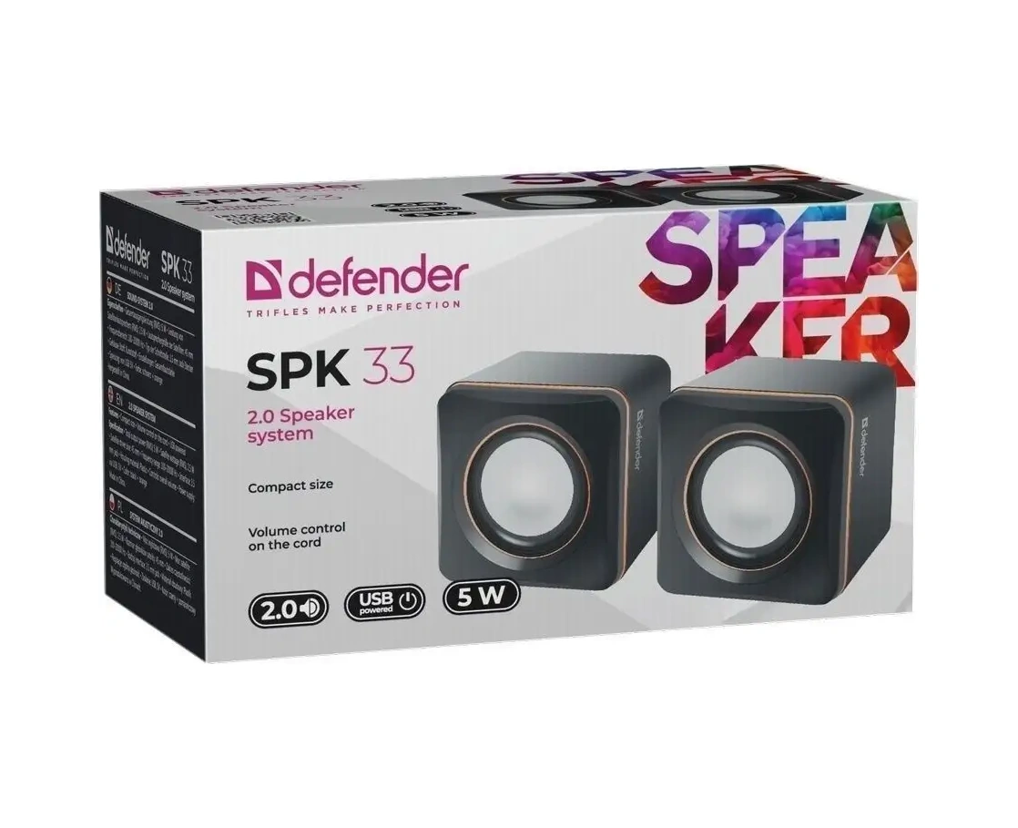 Defender Bilgisayar İçin Hoparlörler 5w Usb Güç Spk 33 Siyah 5544528