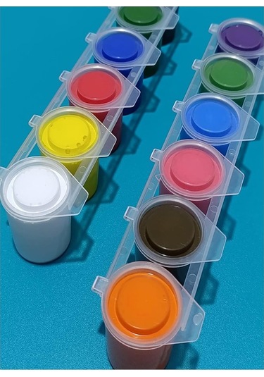 Guaj Boya 12 Renk 25ml 1 Paket Fixpoint Guajboya Seti 12 Li Su Bazlı Şişe Canlı Renkler Resim Okul Çok Renkli