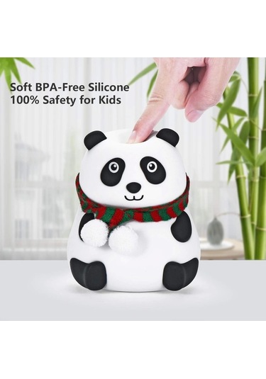 Panda Gece Lambası Dokunmatik Sensörlü Renkli Çocuklar İçin Gece Işıkları Masa Lambası Çok Renkli