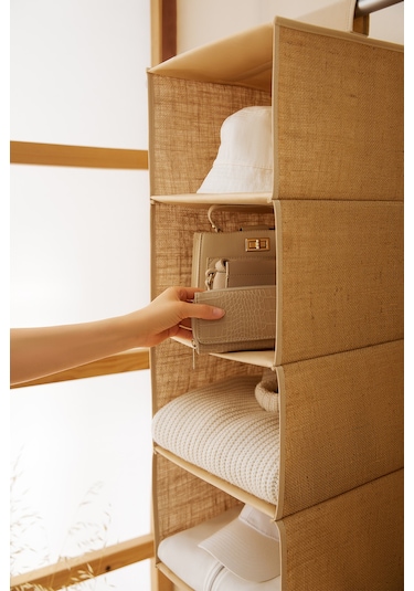 Ocean Home Textile 4 Katlı Jüt Dolap İçi Düzenleyici 30 x 30 x 80 cm