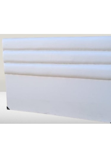 Başlık Dk Çift Kişilik 150'lık Model Suni Deri Beyaz Kumaş Dolgun Dilimli El Yapım