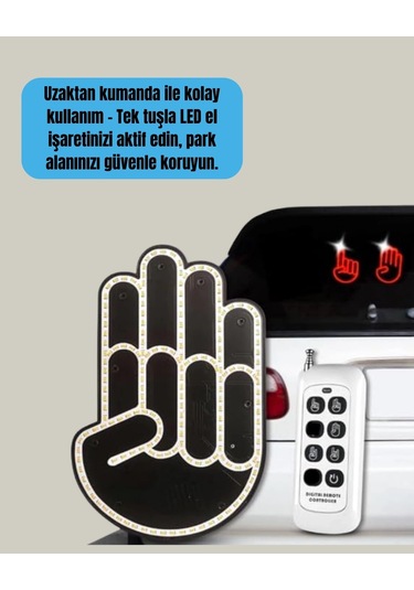Bfs A Kalite Uzaktan Kumandalı Led Park Uyarı Işığı El Figürlü Model Çok Renkli