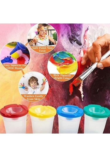 Willowhaven Çocuk Plastik Kalem Bardak Kıllar Graffiti Boyama Fırça Seti 003 Standart Kullanışlı Boya Seti