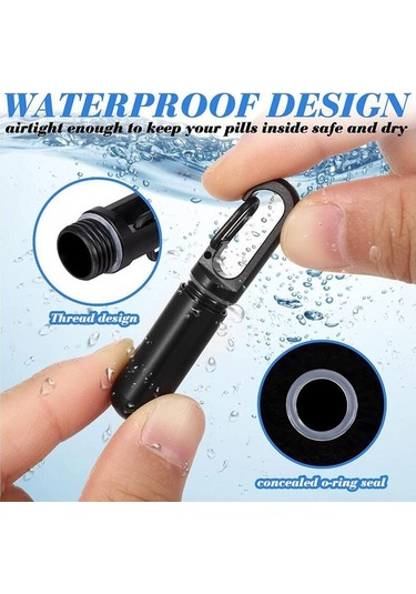 Pazly Yürüyüş Suntek Siyah Konteyner Kolye Kamp Için Hap Cep İb Diğer