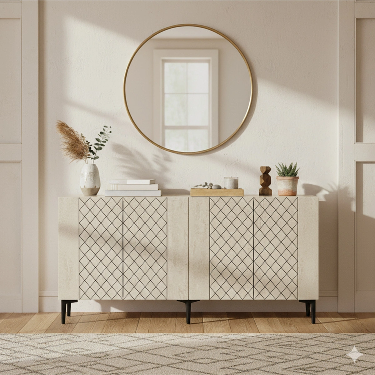 Ka1512bt Resso150 Konsol, Kahve Köşesi, Tv Sehpası Beyaz-traverten 150cm Beyaz