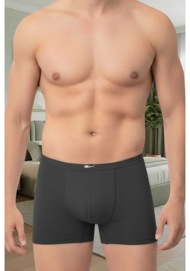 Uniquetrenders Erkek Pamuklu 3'lü Modal Boxer Antrasit