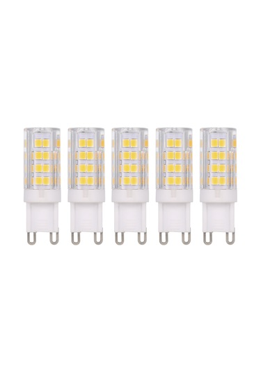 Ac220-240v 5w Led Mısır Ampulü 45w Halojen Ampul Eşdeğeri Yedek 400lm 5 Paket G9 Taban Tutucu Soket Sıcak Beyaz Masa Lambası Dolap Yatak Odası Oturma Odası Restoran Çalışma Odası