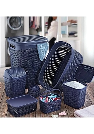 Ssm Sesam Grup Katre Çeyiz Seti 7 Parça Banyo Seti Lacivert